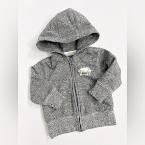 Baby Roots Salt and Pepper Zip Hoodie Grey 6-12 Months EUC
